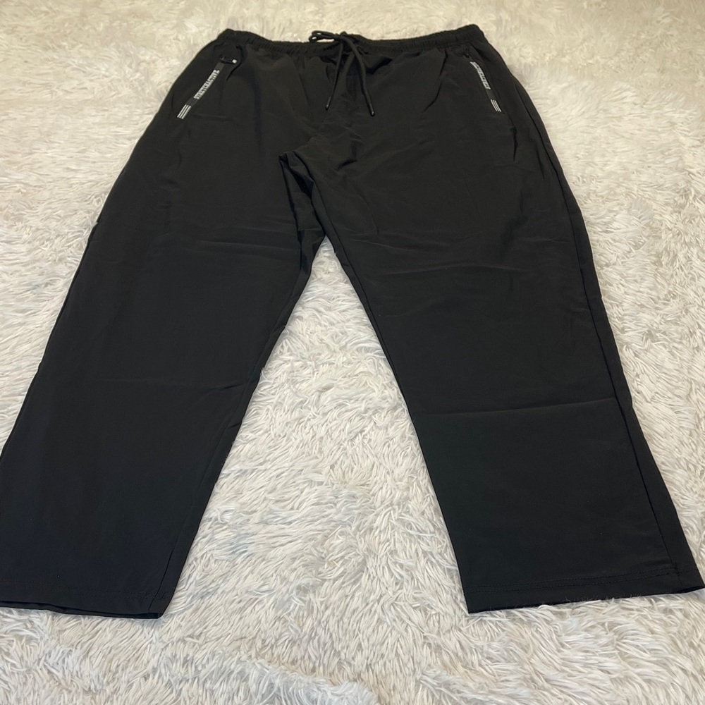 STRETCH ACTIVE Women's Black Track Pants DRAWSTRING ELASTIC PULL ON SIZE XL